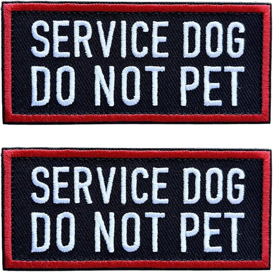 Service Dog Patches Removable Tactical Hook Loop Harness Embroidered in Training Patch Do Not Pet Working Dog Patch for Vest Harnesses Collars Leashes