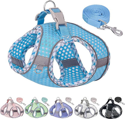 Summer Pet Supply No Pull, Step in Adjustable Dog Harness with Padded Vest for Hot Weather, Escape Proof Ultra Thin Soft Easy to Put on Small Dogs Blue S