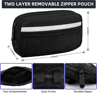 Uppetly Hands Free Double Dog Leash with Pouch, Dual Leash for 2 Dogs with Reflective Padded Handles, Durable Bungee and Lumbar Waist Belt for Walking, Jogging and Running (Small, 8-25 lbs)