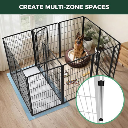FXW Homeplus Unleashed Indoor Dog Playpen - Stress-Free and Safe Play, Heavy Duty 45 Inch 12 Panels with Connectors (Pack of 2) for Puppy and Small Dogs, Black│Patented