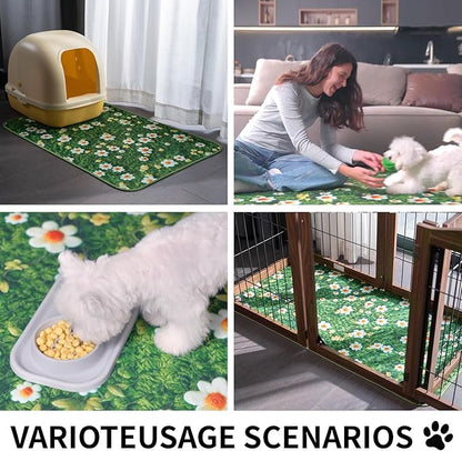 Washable Pee Pads for Dogs, Reusable Puppy Potty Training Pads, Ultra-Absorbent Thick Waterproof Leak-Proof Non-Slip Pads & Mat for Crate, Playpen, Floor, Whelping & Housebreaking , 2 Pack 48"x48"