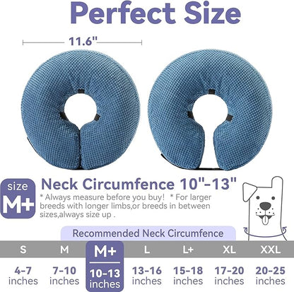Loflaze Inflatable Dog Cone Collar - Dog Neck Donut Cone Collar Alternative After Surgery - Soft Cone for Large Medium Small Dogs Cats - Alternative Recovery E Collar (Blue, M+)