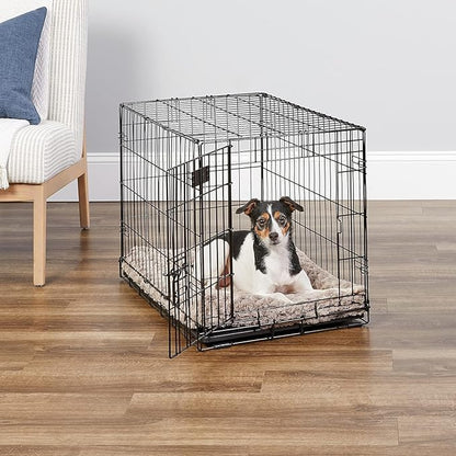 MidWest Homes for Pets 30-Inch iCrate for Medium Breeds, 21-40 lbs, Single Door Folding Dog Crate with Divider Panel, Leak-Proof Tray & Secure Latch, Portable, Durable & Easy to Assemble
