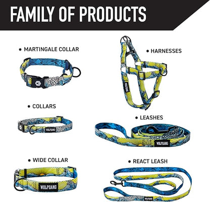 Wolfgang Heavy Duty Martingale Dog Collar with Quick Release Nylon Buckle for Walking & Training, DawnPatrol Print, Small