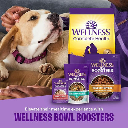 Wellness Bowl Boosters Hearty Topper Wet Dog Food for Small, Medium, and Large Breeds, Grain Free, Natural, Turkey and Sweet Potatoes Recipe, 5.5 oz, Pack of 12