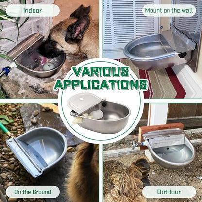 Automatic Dog Feeder Trough Bowl Dispenser Waterer for Pet Dog Horse Cattle Goat Sheep Water Stainless Steel Farm Tool