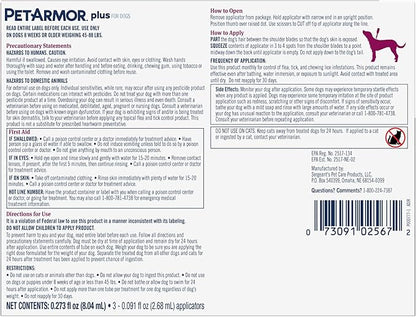 PetArmor Plus Flea and Tick Prevention for Dogs, Large Dog Flea and Tick Treatment, 6 Doses, Waterproof Topical, Fast Acting (45-88 lbs)