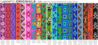 LupinePet Originals 3/4" Turtle Reef 13-22" Adjustable Collar for Medium and Larger Dogs