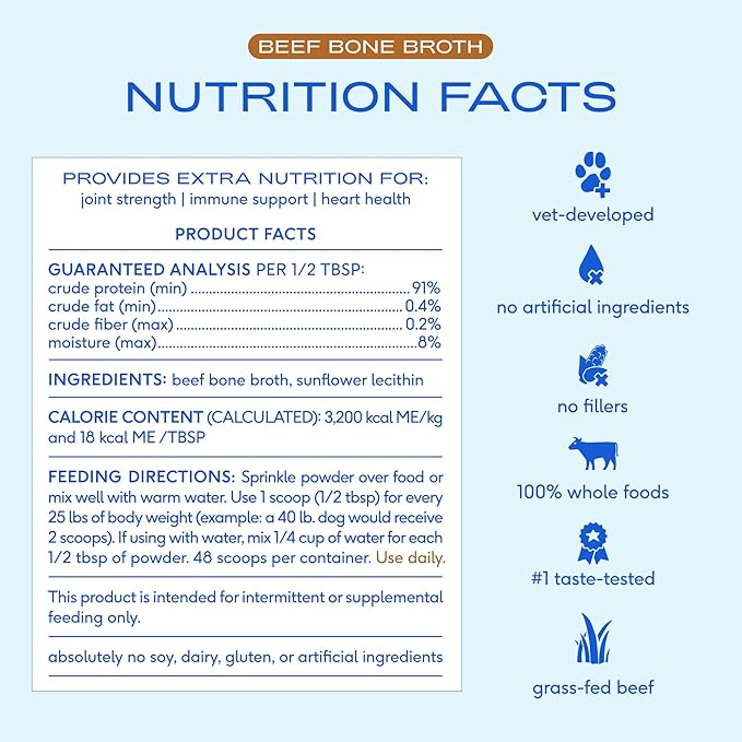 Native Pet Goat Milk Powder for Dogs (120 Scoops) & Beef Bone Broth Powder for Dogs (48 Scoops) - Organic Goat Milk to Support a Healthy Digestive System and Beef Bone Broth Protein Rich Food Topper