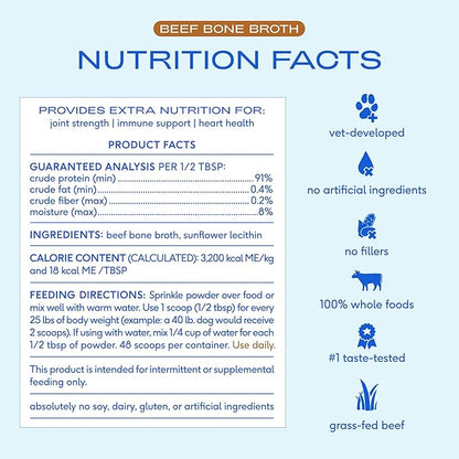 Native Pet Goat Milk Powder for Dogs (120 Scoops) & Beef Bone Broth Powder for Dogs (48 Scoops) - Organic Goat Milk to Support a Healthy Digestive System and Beef Bone Broth Protein Rich Food Topper