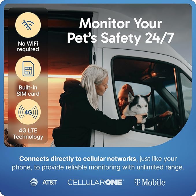 Necto RV Pet Temperature Monitor - No WiFi Required - Remote Power Outage & Temp Sensor with App Alerts. Cellular Monitoring System for Home Safety & Server Room (1 Year Subscription Included)
