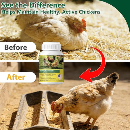 Dewormer for Chickens, Laying Hens, Poultry & More, Fenbendazole for Chickens Dewormer All Wormers,Tapeworms, Roundworms & Hookworms, 100ml（3.4 fl oz）