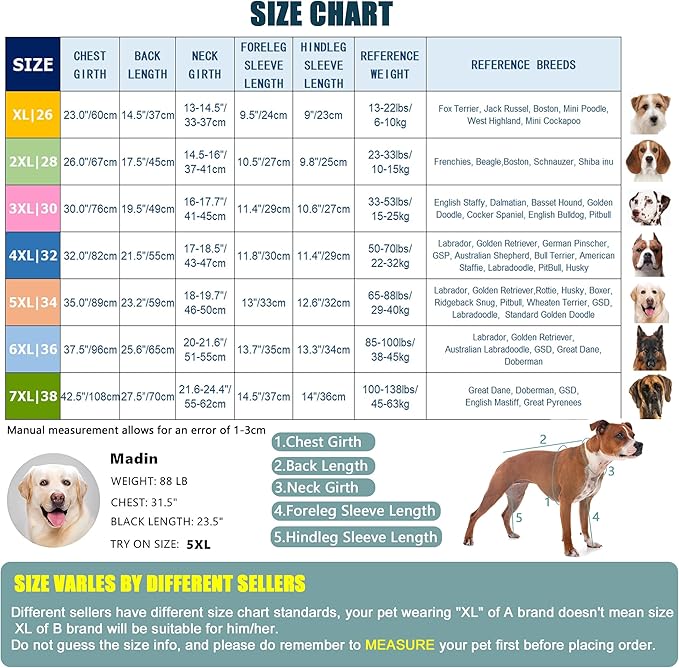 Yeapeeto Dog Onesie Surgery Recovery Suit for Large Medium Bodysuit Dogs Pajamas PJS Full Body for Shedding, Prevent Licking, Wound Protection, Cone Alternative (4X-Large (Pack of 1), Blue)