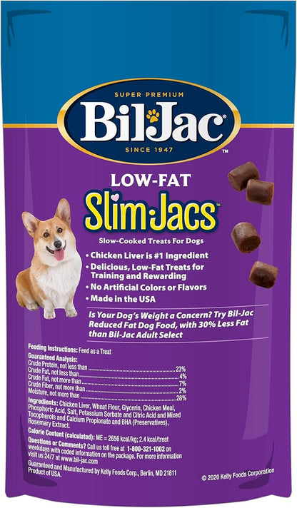 Bil-Jac SlimJacs Low-Fat Dog Treats, Real Liver, Weight Management, 4 oz