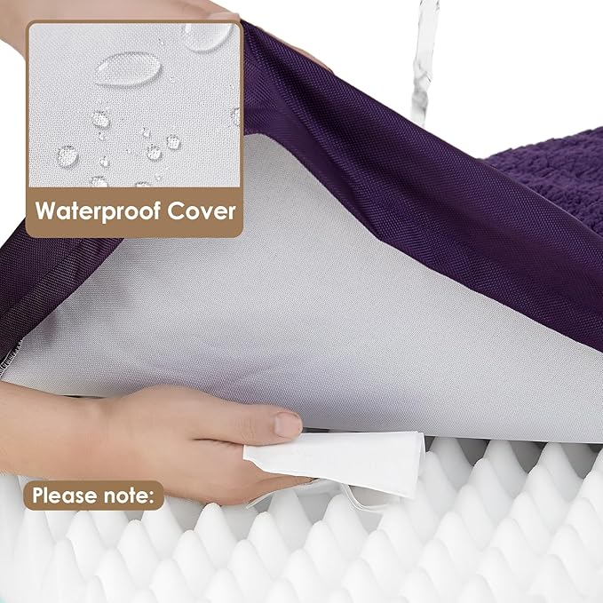 EHEYCIGA Orthopedic XXL Dog Beds for Jumbo Dogs with Removable Washable Cover for Crate, Purple, 47x29