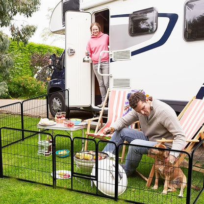 NEWBULIG Dog Playpen 16 Panels 24" Height Foldable Heavy Duty Metal Dog Exercise Playpen Puppy Fence for Indoor Outdoor Yard