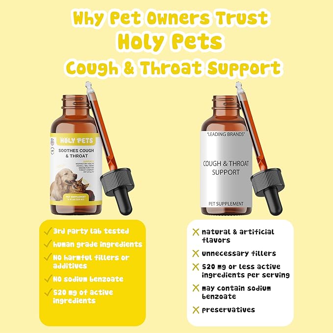 Cough Medicine for Dogs & Cats, Respiratory Infection Support - Sneezing Relief & Kennel Cough Treatment - Pet Asthma Support - Made with Natural Ingredients in The USA (4oz)