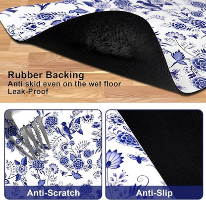 Dog Food Mats for Floors Waterproof Mat for Cat Food and Water Bowls - Absorbent Quick Dry Non Slip Mat for Pet Feeding