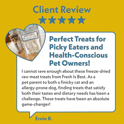 Fresh Is Best Duck Necks Freeze Dried Dog Treats – Raw Freeze Dried Cat Treats in Resealable Zipper Bag – High-Protein for Dogs & Cats – Made in The USA