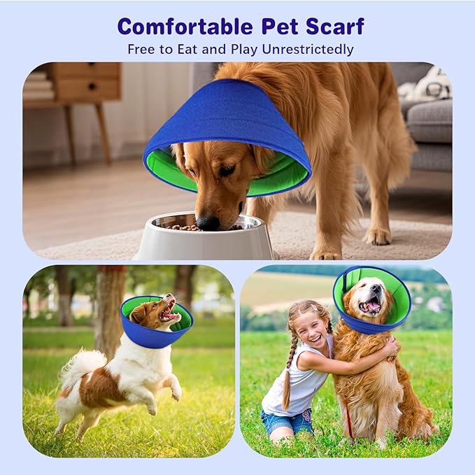 Soft Dog Cone Collar Alternative, Comfortable Cones for Large Dogs to Stop Licking After Surgery, Comfy Elizabethan Collars, Neuter Recovery Ecollars of Shame Alternatives