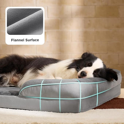 Bedsure XL Orthopedic Dog Bed for Extra Large Dogs - Washable XLarge Dog Cat Bed Waterproof, Comfort Dogs Couch Sofa with Washable Removable Cover, Pet Bed with Nonskid Bottom, Hazel, 42"