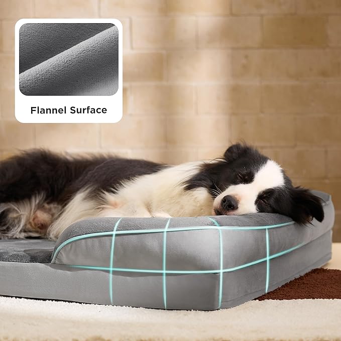Bedsure Orthopedic Dog Beds Large Sized Dog - Washable Large Dog Cat Bed Waterproof, Comfort Dogs Couch Sofa with Washable Removable Cover, Pet Bed with Nonskid Bottom, Hazel, 35"