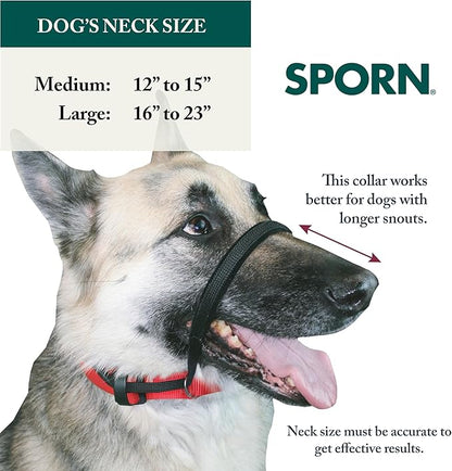 Sporn Head Halter for Dogs, No Pull Dog Harness, Durable Nylon Training Collar for Medium Breeds, No Choke Design, Padded Restraints, Adjustable Fit, Easy On/Off, Black, Medium