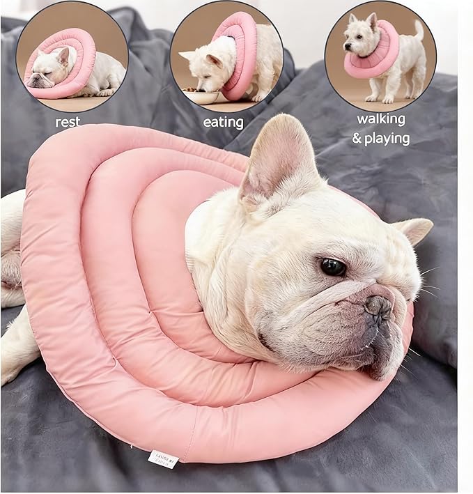 Soft Dog Cones, Recovery Dog Donut Collar After Surgery-Cone of Shame Alternative, Pet Elizabethan E-Collar Anti-Bite Lick Wound Healing Adjustable for Small Large Medium Dogs,XL