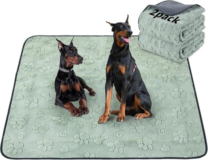 LOOBANI 2 Packs Extra Large Reusable Pee Pads for Dogs,72x72in Non-Slip Washable Puppy Pads, Super Absorbent Pet Whelping Pads, Puppy Playpen Mat for Incontinence, Housebreak, Floor and Bed
