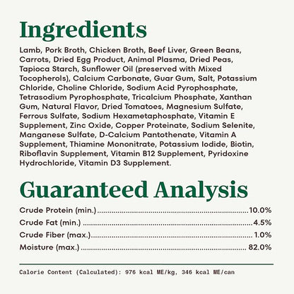 Nutro Hearty Stew Canned Wet Dog Food, Natural Grain Free Dog Food Wet Cuts in Gravy Meaty Lamb with Green Bean & Carrot Stew, 12.5 oz Cans (12 Count, Pack of 1)
