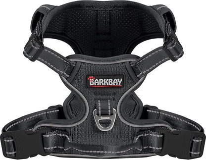 BARKBAY Dog Harness No Pull Mesh for Large Dogs - Adjustable, Reflective, Comfortable, No Choke, Heavy-Duty - Perfect for Outdoor Training, Walking, and Hiking - Strong & Durablee - XL & Black Mesh