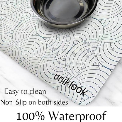 Dog Food Mat - Dog Bowl Mat - Pet Food Mat Dog Mat for Food and Water - Dog Feeding Mat - Dog Water Bowl Mat - Waterproof Dog Water Mat - UnikLook