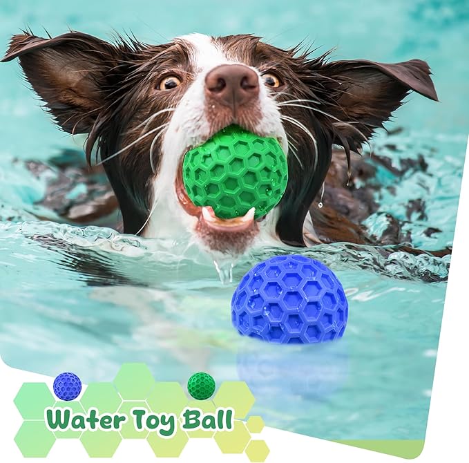 Tough Dog Chew Toys for Aggressive Chewers, Indestructible Dog Balls for Aggressive Chewers, Squeaky Toys for Large Dogs, Squeaky Balls for Dogs, Interactive Funny Heavy Duty Ball
