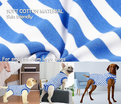 Dog Recovery Suit Surgery Shirt,Medium Female Male Wound Protective Suit,Blue M