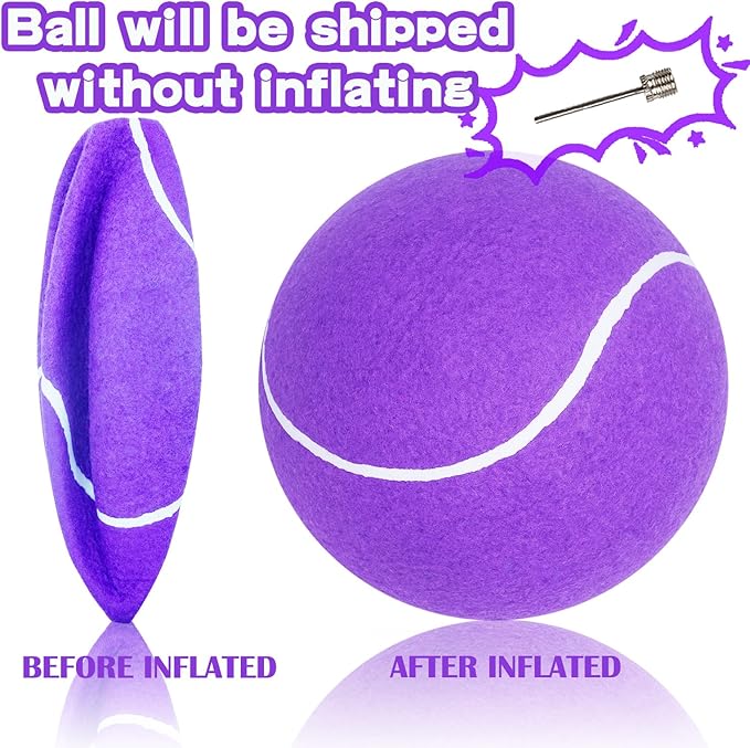 Banfeng Big Tennis Ball for Dogs, Giant Dog Tennis Ball Toy Large Outdoor Sports Gift for Small Medium Large Dog (Purple, 9.5 inch)