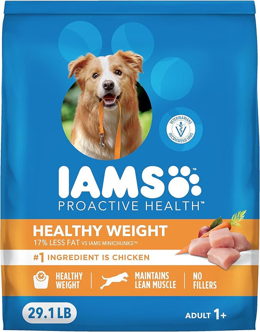 IAMS Proactive Health, Dry Dog Food, Adult Dog Food Dry Recipe for Healthy Weight, with Chicken, 29.1 Lb. Bag