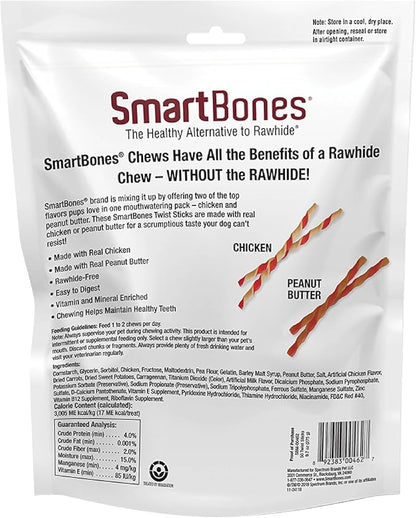 SmartBones Twist Sticks,Treat Your Dog to a Rawhide-Free Chew Made with Real Chicken and Vegetables,(Pack of 100)