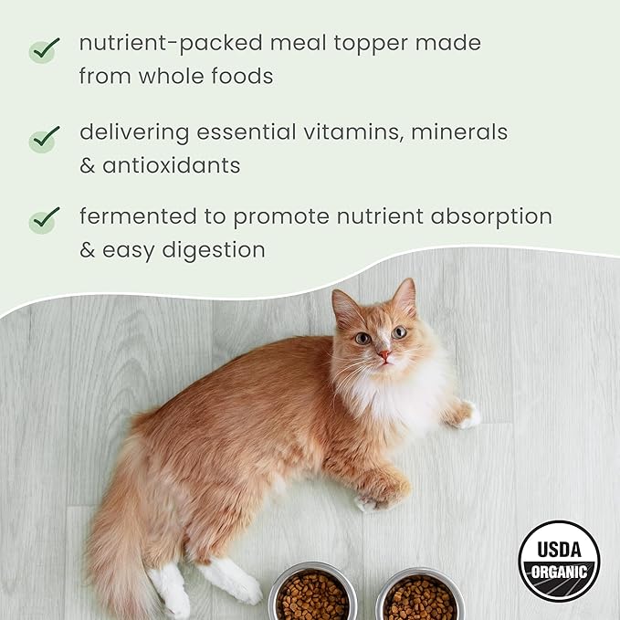 Dr. Mercola Bark & Whiskers Organic Fermented Superfoods - Nutrient-Rich Meal Topper for Dogs & Cats - with Antioxidants - Cheddar Flavor - USDA Organic - 60 Scoops