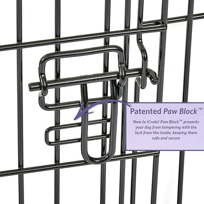 MidWest Homes for Pets 24-Inch iCrate for Small Breeds, 12-20 lbs, Single Door Folding Dog Crate with Divider Panel, Leak-Proof Tray & Secure Latch, Portable, Durable & Easy to Assemble