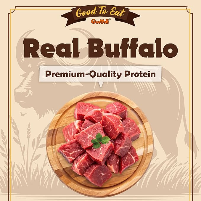 Gootoe Buffalo Dog Treats, Natural Low-Fat Chews for Training & Rewards, Limited Ingredient, Puppy Treats for Medium Dogs, Resealable Bag, Buffalo Bites Stick (Large), 1.5 lb