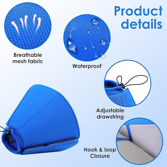 AOFITEE Soft Dog Cone Collar, Adjustable Dog Cone for Dogs to Stop Licking, Dog Cones for Small Medium Large Dogs, Breathable Elizabethan Collar Wound Healing After Surgery(Blue,S)