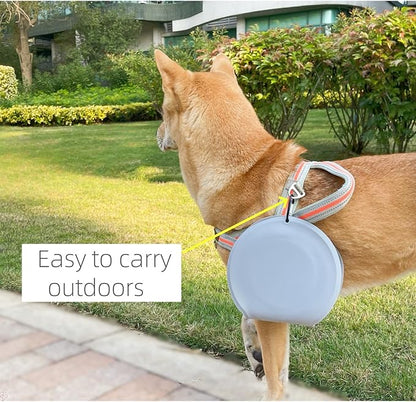 Foldable Dogs or Cats Bowl, Silicone Outdoor Feeder Dish for Pet, Camping Expandale Food and Water Bowl, Traveling Pet Feeding Watering Dish with Carabiners