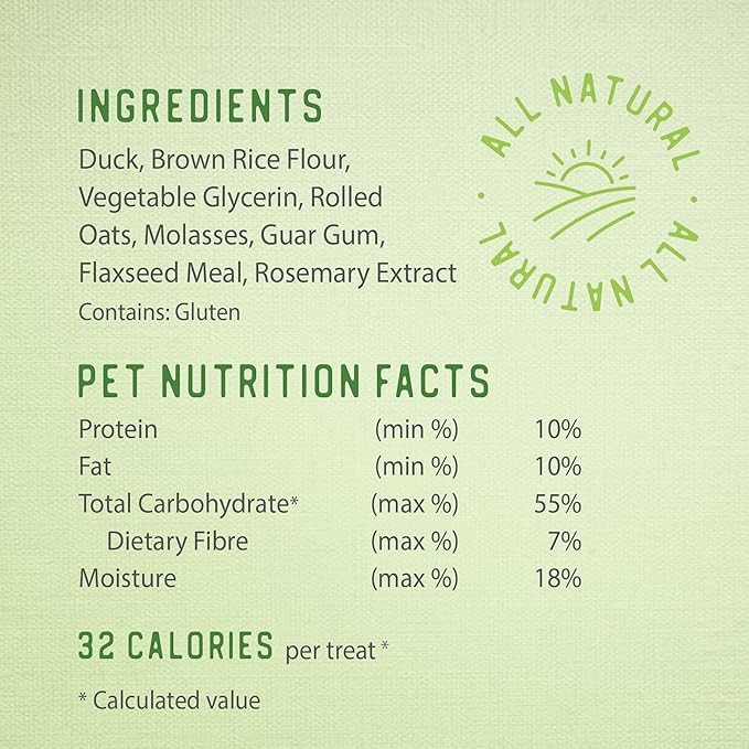 Caledon Farms Chewy Duck Sticks Dog Treats, No Additives, Preservatives Free, 7.76 Ounces