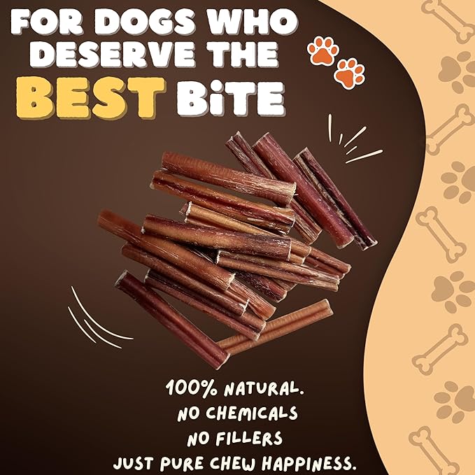Woofley's 4-5" Bulk Bully Sticks - (50 Count) - Bully Sticks for Dogs - Long Lasting Dog Chews