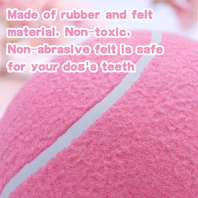 Banfeng Big Tennis Ball for Dogs, Giant Dog Tennis Ball Toy Large Outdoor Sports Gift for Small Medium Large Dog (Pink, 9.5 inch)