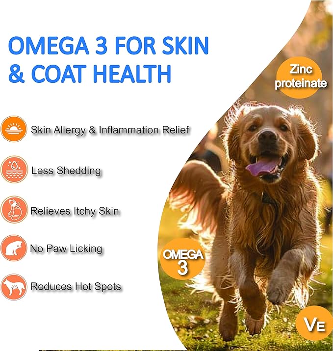 Freeze-Dried Probiotics for Dogs with Enzymes, Omega-3 & Zinc - 6B CFUs, 12 Strains + Prebiotics for Gut, Skin & Coat, Immune & Sensitive Stomach Support - Chicken Flavor, 120 Chews
