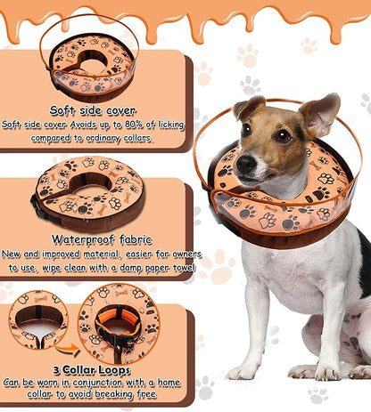 Soft Inflatable Dog Donut Collar - Medium Dog Cone for Post-Surgery Recovery