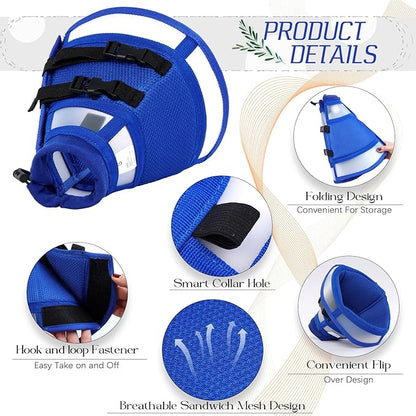 Dora Bridal Dog Cone Collar for Small Dogs After Surgery, Soft Comfy Recovery Pet Cone Alternative, Adjustable Elizabethan Collar for Dogs to Stop Licking, Blue, S