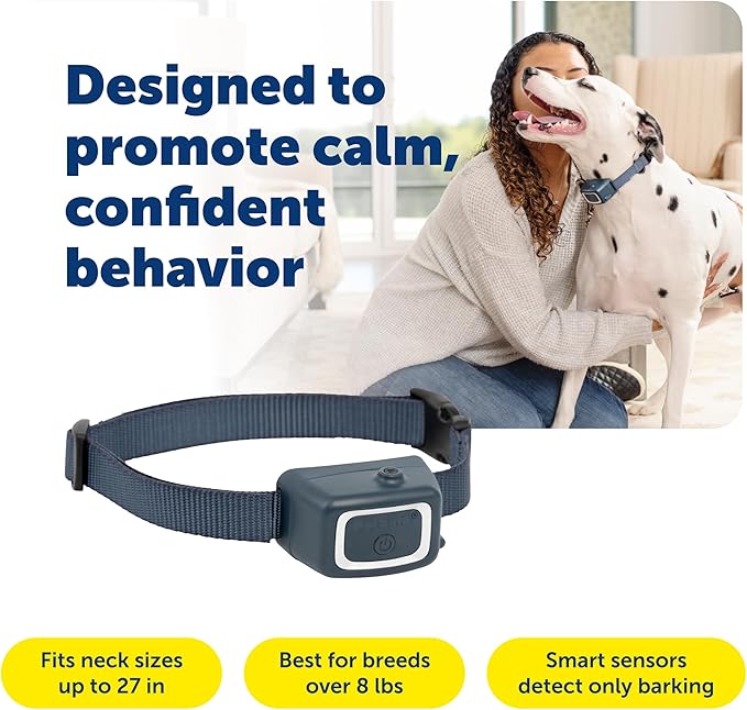PetSafe Spray Bark Dog Collar, Automatic No Bark Device for Dogs 8 lb. and Up - Rechargeable and Water-Resistant – Includes Citronella and Unscented Spray Refills & USB Charging Cable, Navy