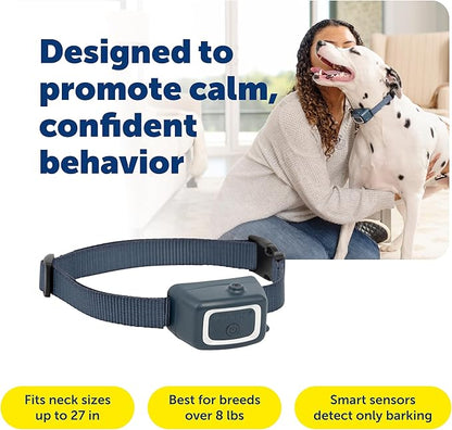 PetSafe Spray Bark Dog Collar, Automatic No Bark Device for Dogs 8 lb. and Up - Rechargeable and Water-Resistant – Includes Citronella and Unscented Spray Refills & USB Charging Cable, Navy